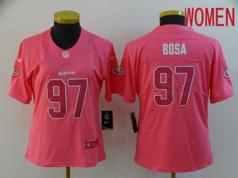 Women San Francisco 49ers #97 Bosa Pink Nike Vapor Untouchable Limited NFL Jersey->women nfl jersey->Women Jersey